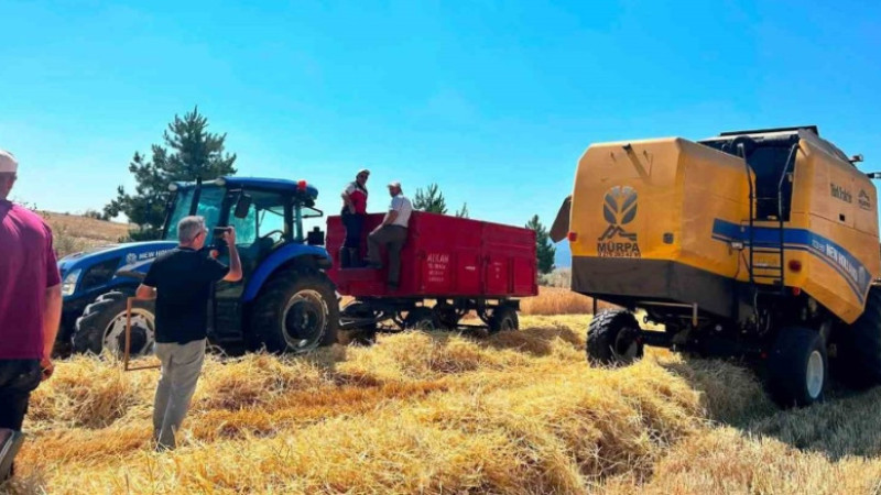 Kütahya’da yerli ve milli arpa çeşitlerinin hasadı yapıldı