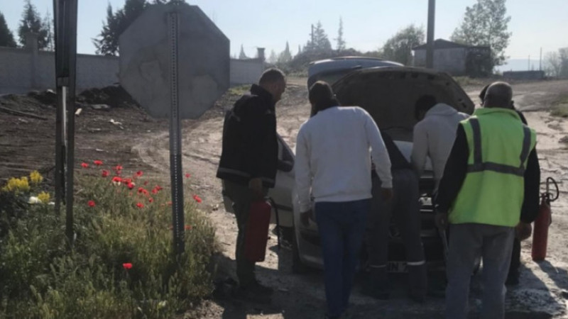 otomobilde yangın çıktı