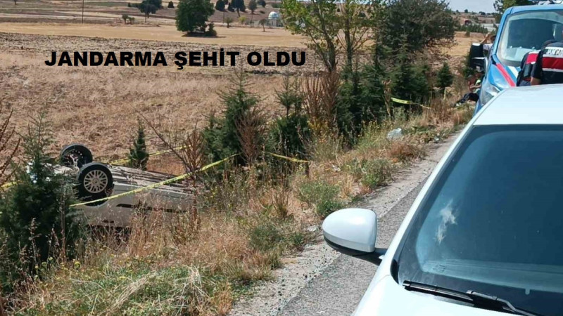  Yol kontrolü yapan jandarma, takla atan otomobilin altında kaldı