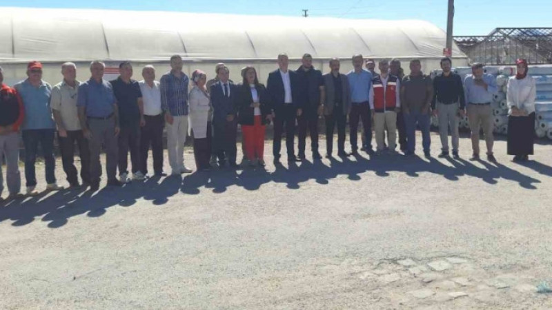Simav’da 34 sera sahibine yüzde 50 hibeli 23 ton sera naylonu 