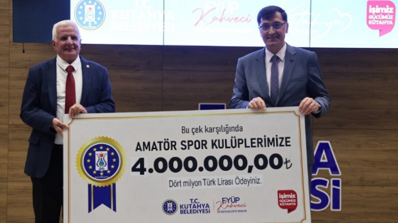 Kütahya Belediyesi’nden amatör spor kulüplerine 4 milyon TL destek