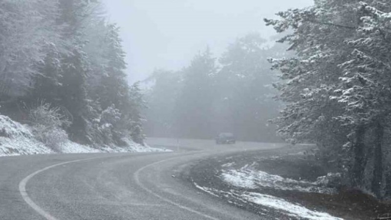 Kütahya’nın Domaniç Dağı’nda kar yağışı