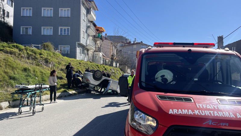 Otomobil takla attı 1 yaralı