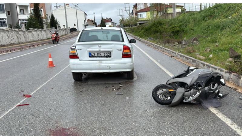 Trafik kazasında 1 motosiklet sürücüsü ağır yaralandı 